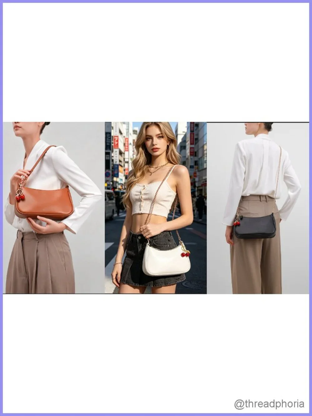 PU Leather Hobo Shoulder Bag Crossbody Purse Removable Chain Strap